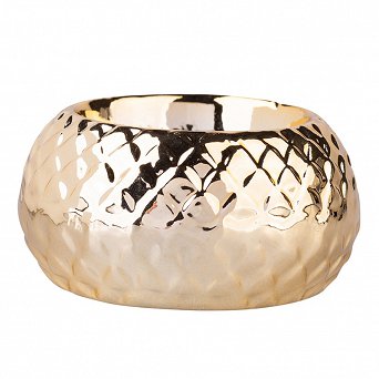 ALTOM DESIGN świecznik ozdobny porcelanowy na tealighty / podgrzewacze RELIEF ZŁOTY 7,5x7,5x3,5 cm