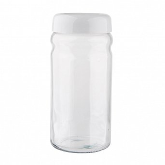 ALTOM DESIGN pojemnik szklany na produkty sypkie z plastikową pokrywką 1,8l szary