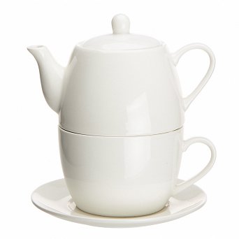 ALTOM DESIGN REGULAR porcelanowy zestaw do herbaty TEA FOR ONE ozdobna opaska 