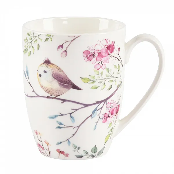 ALTOM DESIGN PASTELOWA WIOSNA porcelanowy kubek baryłka 300 ml ptaszek