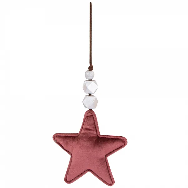 ALTOM DESIGN zawieszka Gwiazdka welurowa na Boże Narodzenie 13x13cm