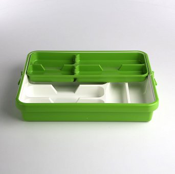 TONTARELLI wkład do szuflady na sztućce 41,8x31,7x7,7cm biało-zielony