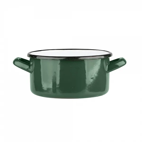 SILESIA RYBNIK rondel emaliowany 2,1L 18x9,5cm zieleń