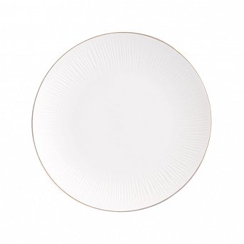 ALTOM DESIGN ALESSIA ECRU ZŁOTA LINIA talerz porcelanowy deserowy 20,5 cm kremowa porcelana