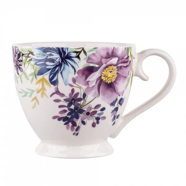 ALTOM DESIGN STRELICJA porcelanowa filiżanka jumbo na stopce z podkładką 350 ml
