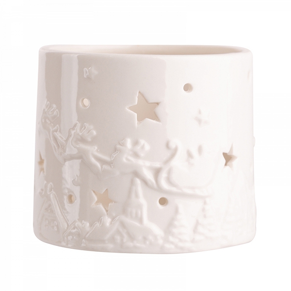 ALTOM DESIGN świecznik porcelanowy na święta na tealight 10x10x8 cm