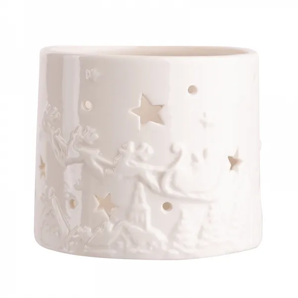 ALTOM DESIGN świecznik porcelanowy na święta na tealight 10x10x8 cm