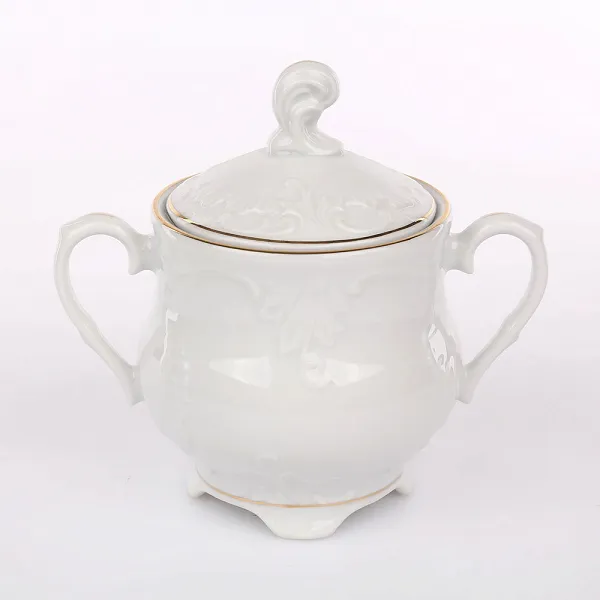 ĆMIELÓW ROCOCO ZŁOTY PASEK porcelanowa cukiernica 400ml