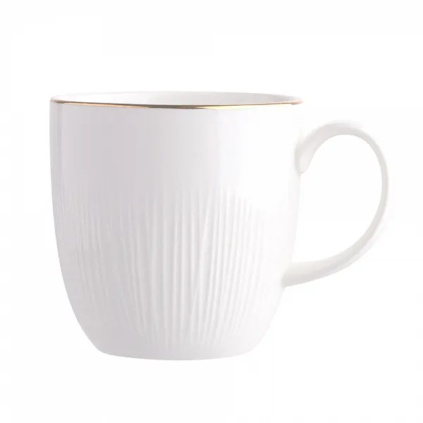 ALTOM DESIGN ALESSIA ECRU ZŁOTA LINIA kubek porcelanowy 280 ml kremowa porcelana