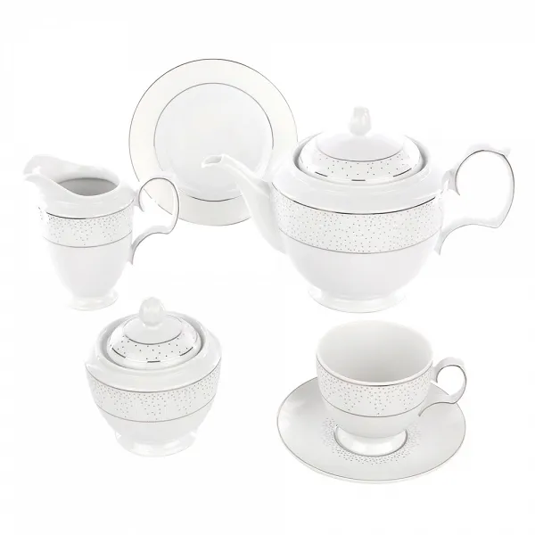 MARIAPAULA SNOW zestaw kawowy porcelanowy na 6 osób 21 el.