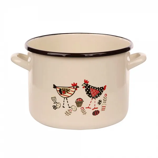 SILESIA RYBNIK KURKA ZOŚKA KOKOSZKA garnek emaliowany prosty 22cm 6,3L (gaz/indukcja)