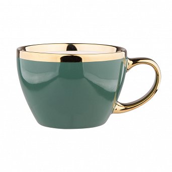 ALTOM DESIGN AURORA GOLD duża filiżanka porcelanowa do kawy i herbaty 300 ml ZIELEŃ