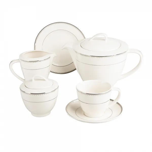 MARIAPAULA ECRU NOVA PURE zestaw do kawy porcelanowy na 6 osób (21el.)