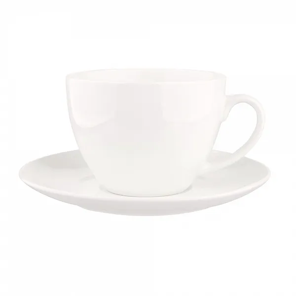 ALTOM DESIGN BELLA ECRU filiżanka 200ML/spodek 15CM w opasce kremowa porcelana