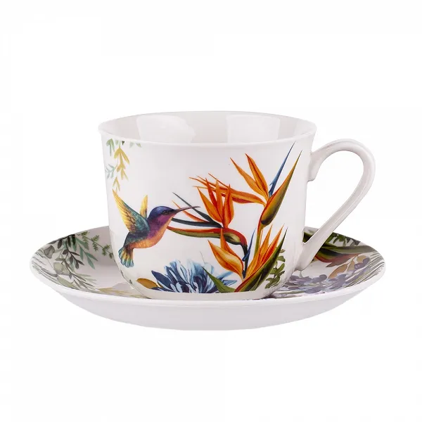 ALTOM DESIGN STRELICJA porcelanowa filiżanka jumbo ze spodkiem 16,5cm 400 ml