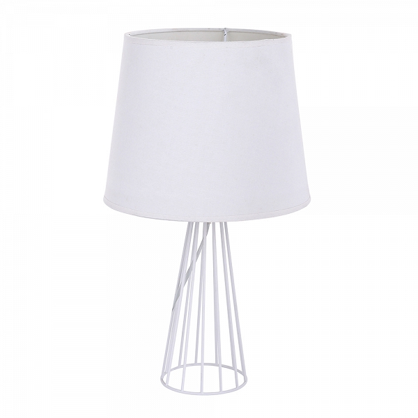 ALTOM DESIGN lampa stołowa dekoracyjna z podstawką metalową szprosową 23x40 cm biała