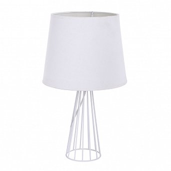 ALTOM DESIGN lampa stołowa dekoracyjna z podstawką metalową szprosową 23x40 cm biała