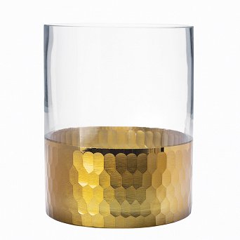 ALTOM DESIGN GOLDEN HONEY wazon / świecznik szklany na kwiaty 15 cm