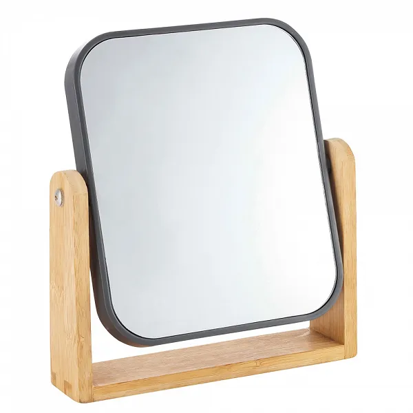 ALTOM DESIGN lusterko prostokątne na podstawie plastik+bambus 18x4,5x21 cm czarne