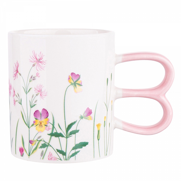 ALTOM DESIGN HELLO SPRING kubek porcelanowy do kawy i herbaty z różowymi uszami zająca 350 ml