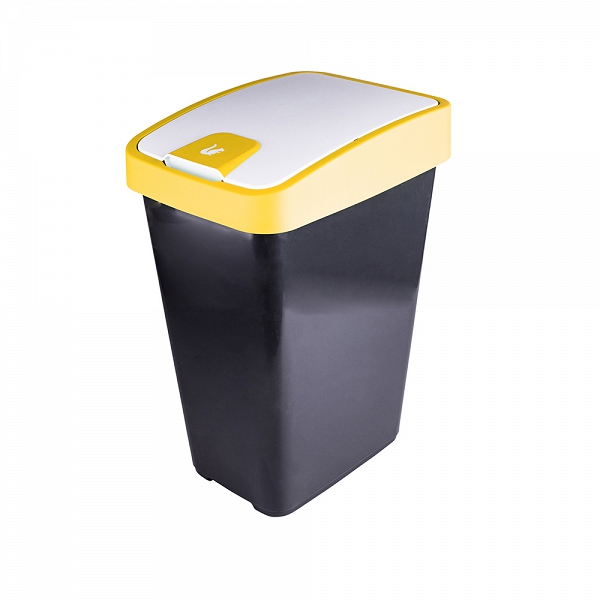 KEEEPER kosz / pojemnik na śmieci z naciskaną pokrywą 25l żółty
