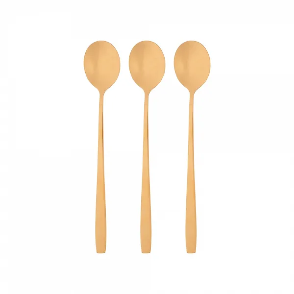 ALTOM DESIGN NOBLE PURE GOLD Łyzeczka koktajlowa komplet 3 szt na blistrze 