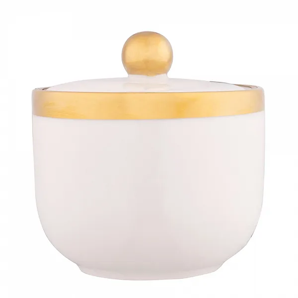 ALTOM DESIGN Palazzo cukiernica porcelanowa 180 ml kremowa w opasce