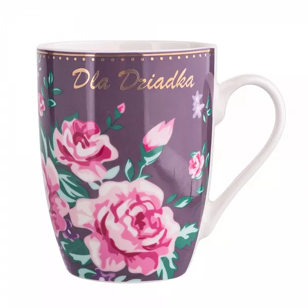 ALTOM DESIGN CHARLOTTA kubek do kawy i herbaty porcelanowy baryłka w kwiaty 300 ml Dla Dziadka