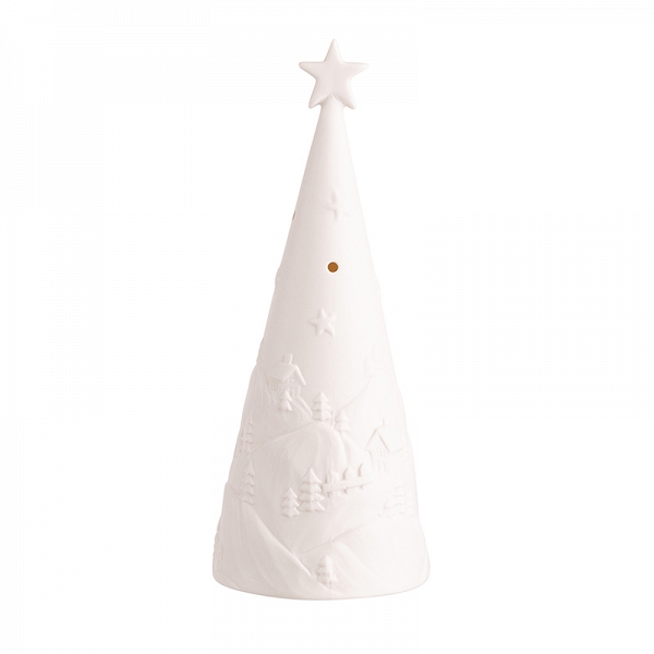 ALTOM DESIGN ozdoba na Boże Narodzenie figurka porcelanowa choinka oświetlenie LED 7,5x7,5x16,5 cm