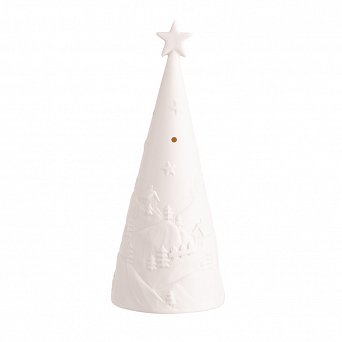 ALTOM DESIGN ozdoba na Boże Narodzenie figurka porcelanowa choinka oświetlenie LED 7,5x7,5x16,5 cm