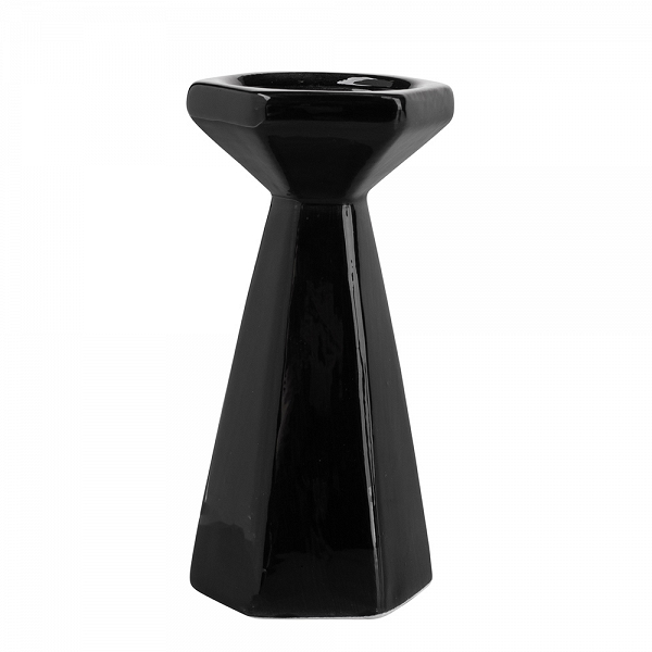 ALTOM DESIGN świecznik stożkowy czarny 8,5x8,5x17,5 cm