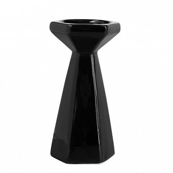 ALTOM DESIGN świecznik stożkowy czarny 8,5x8,5x17,5 cm