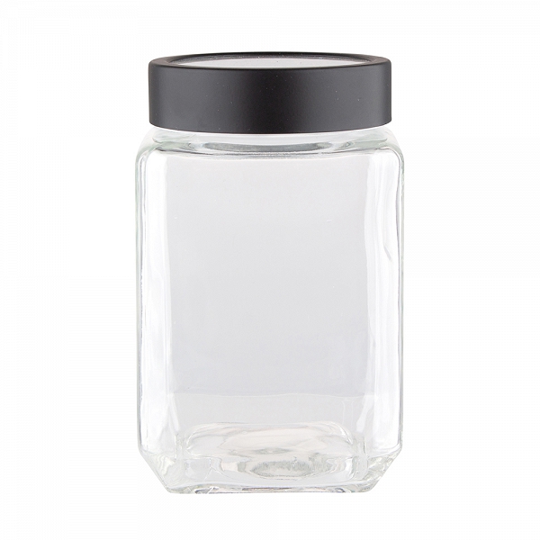 ALTOM DESIGN ozdobny słoiczek szklany na produkty sypkie z czarną pokrywką 700 ml