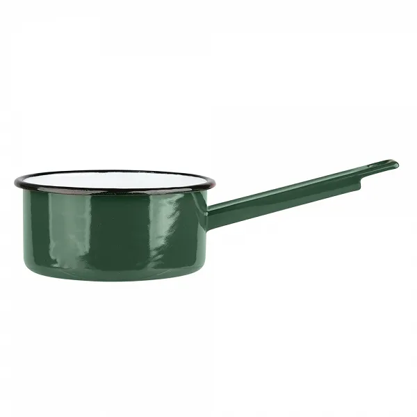 SILESIA RYBNIK rondel emaliowany z trzonkiem 1,5l śr.16cm wys.8cm zieleń
