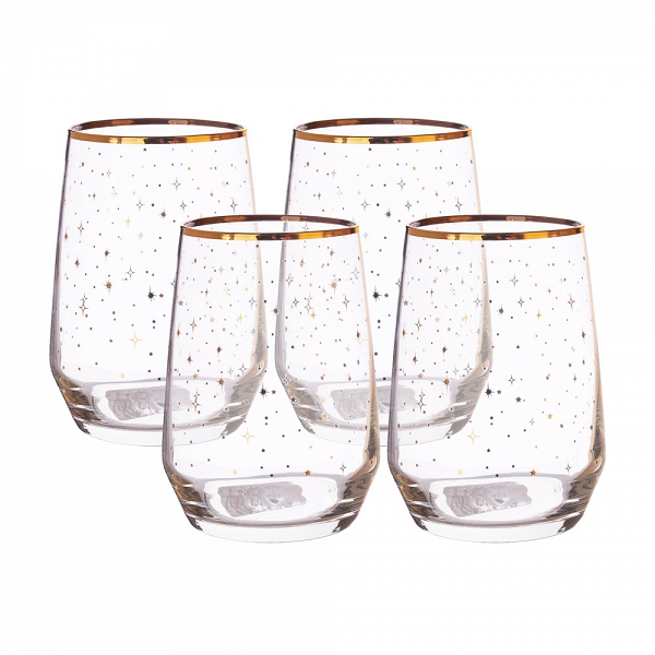 ALTOM DESIGN RUBIN STAR komplet 4 szklanek do napojów / drinków/ wody 450ml