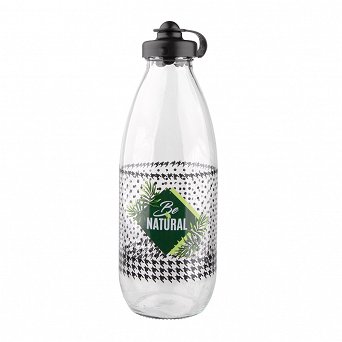 ALTOM DESIGN butelka szklana z plastikowym zamknięciem 1l dekorowana