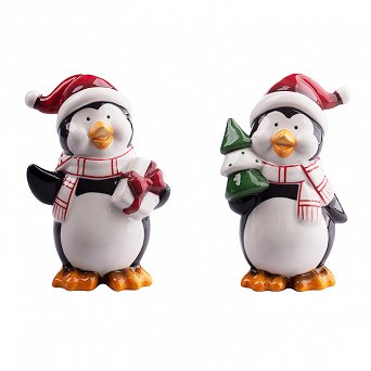 ALTOM DESIGN ozdoba na Boże Narodzenie figurka pingwinek 9x6,5x13,5 cm mix 2 wz.