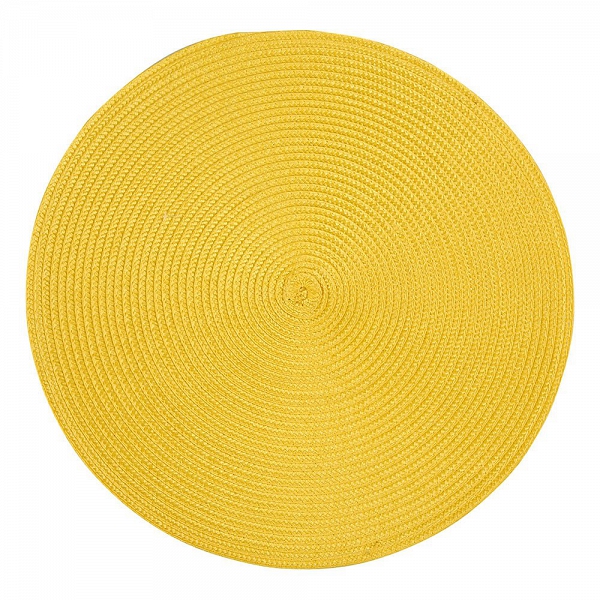 ALTOM DESIGN mata stołowa / podkładka na stół słomkowa okrągła 38cm żółta