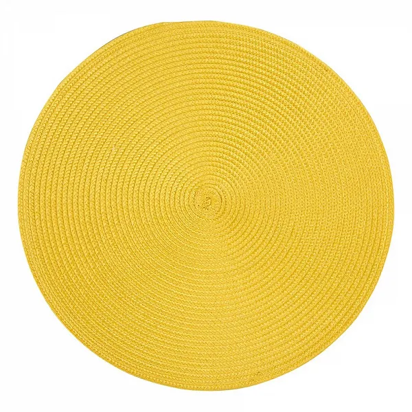 ALTOM DESIGN mata stołowa / podkładka na stół słomkowa okrągła 38cm żółta