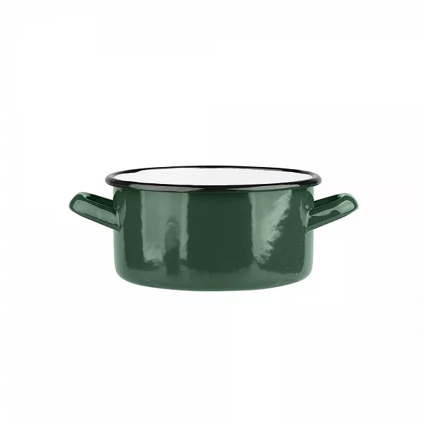SILESIA RYBNIK rondel emaliowany 1,45L 16x8 cm zieleń
