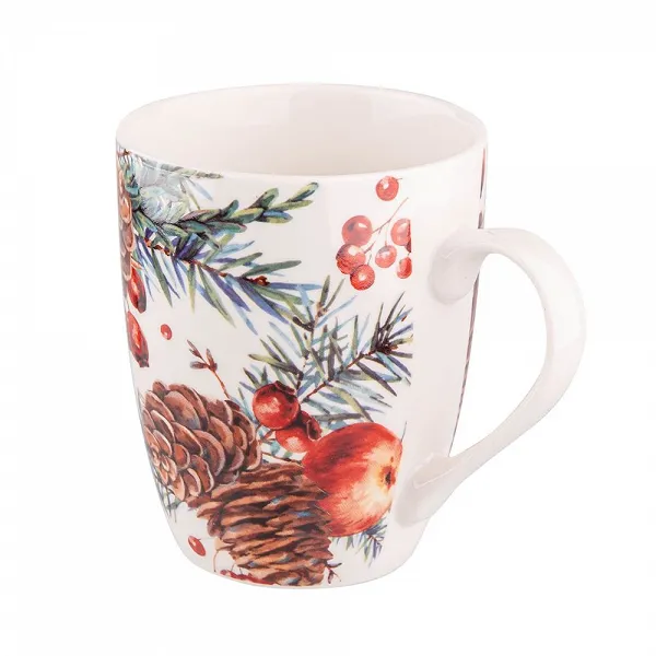 ALTOM DESIGN CRANBERRY kubek porcelanowy świąteczny wzór 300 ml jasny