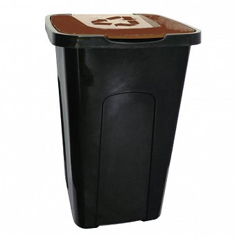 KEEEPER kosz / pojemnik na śmieci z kolorową pokrywą 50l brązowy