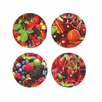 SEZON komplet 10 zakrętek / wieczek na słoiki 6,6cm 4 zaczepowe dekoracja owoce
