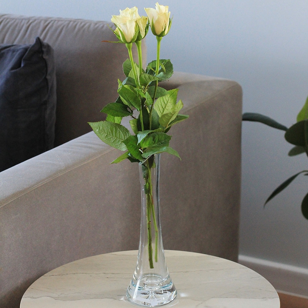 EDWANEX wazon na kwiaty z łezką o wysokości 30cm szklany 