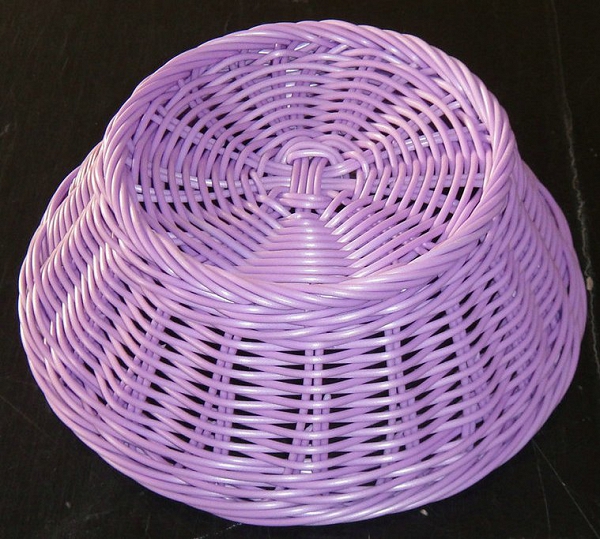 ALTOM DESIGN koszyczek okrągły z wikliny idealny na pieczywo 21x8cm fiolet