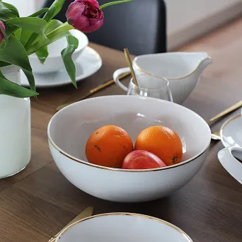 MARIAPAULA MODERNA GOLD miska porcelanowa / salaterka okragła ze złotym zdobieniem 17cm