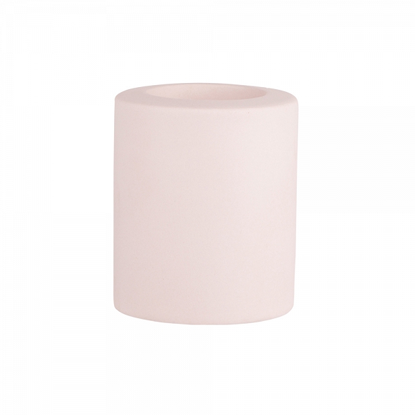 ALTOM DESIGN świecznik ceramiczny 6,5x6,5x8 cm pudrowy róż