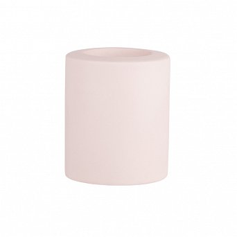 ALTOM DESIGN świecznik ceramiczny 6,5x6,5x8 cm pudrowy róż