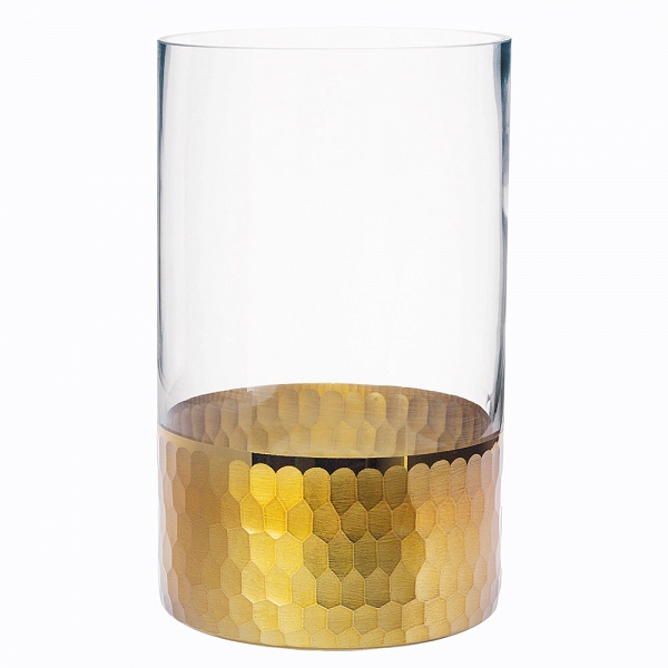 ALTOM DESIGN GOLDEN HONEY wazon / świecznik szklany na kwiaty 20 cm