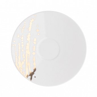 KAROLINA SPLENDOR talerz spodek 16cm biały złoty